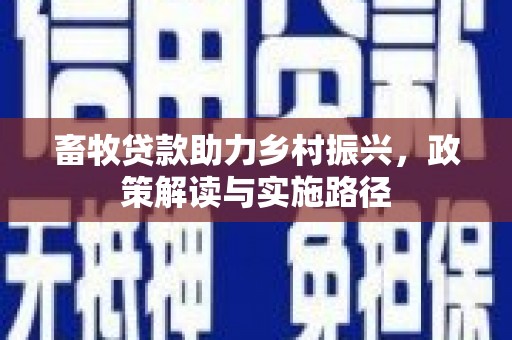 三亚畜牧贷款助力乡村振兴，政策解读与实施路径