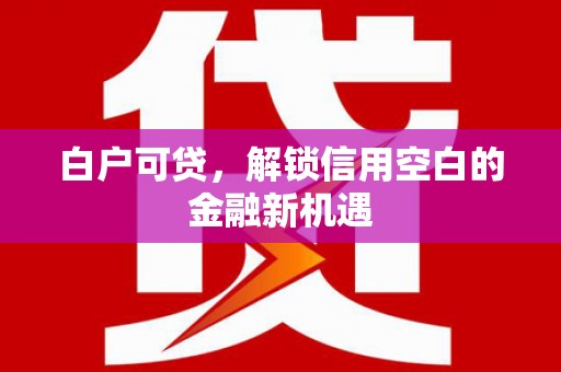 三亚白户可贷，解锁信用空白的金融新机遇