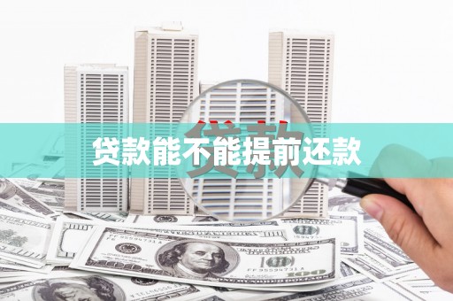 三亚贷款能不能提前还款
