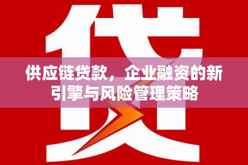 三亚供应链贷款，企业融资的新引擎与风险管理策略