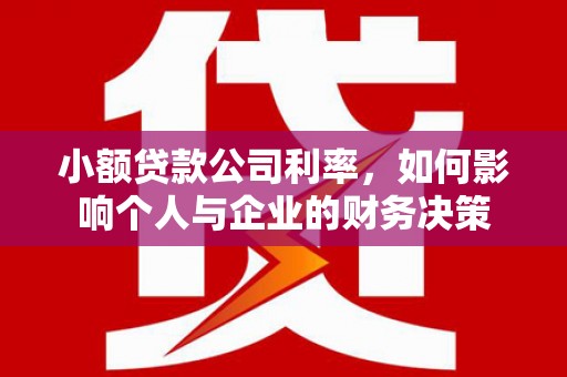 三亚小额贷款公司利率，如何影响个人与企业的财务决策